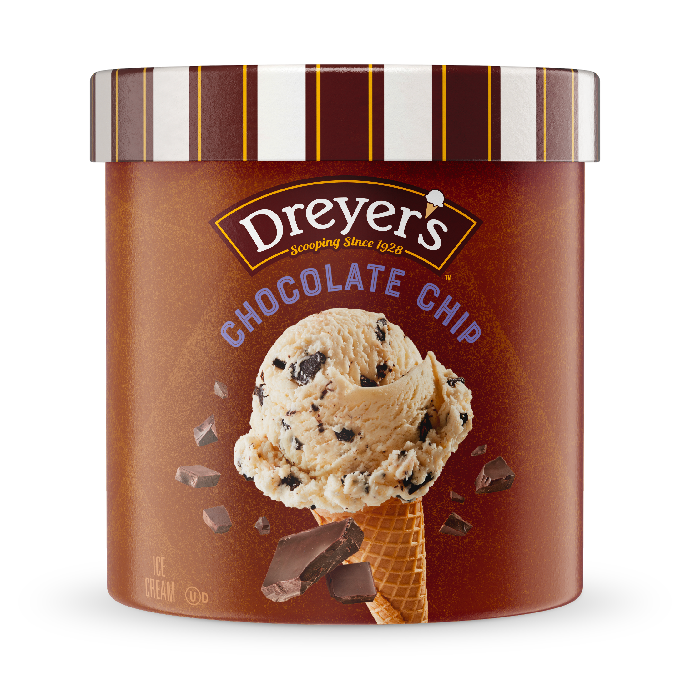 Carton of Dreyer's chocolate chip ice cream