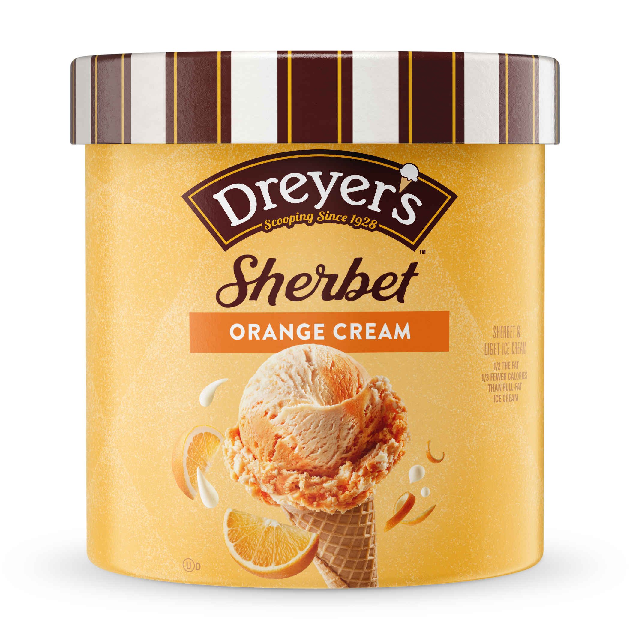 Carton of Dreyer's orange cream sherbet