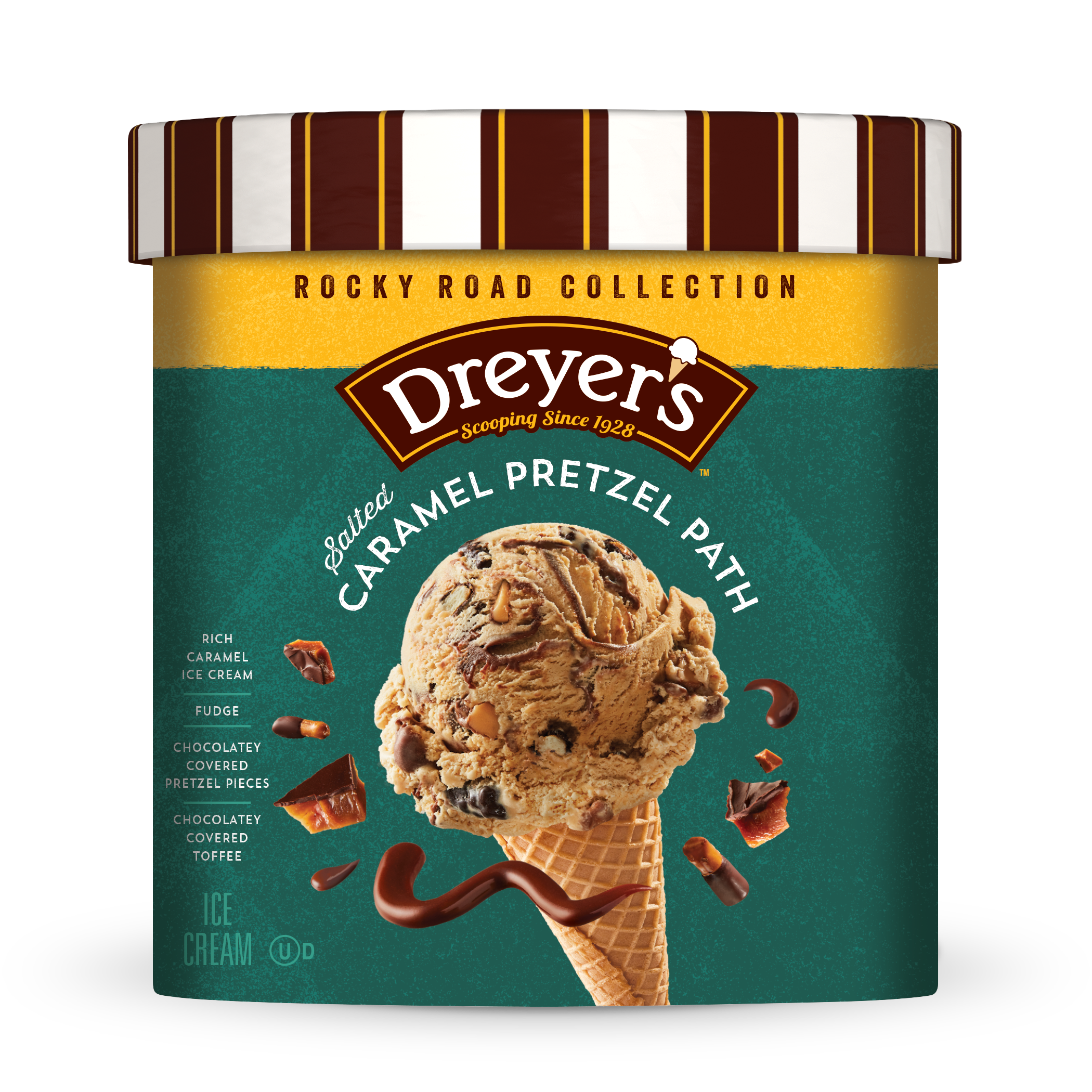 Salted Caramel Pretzel Path Ice Cream Dreyer s Rocky Road