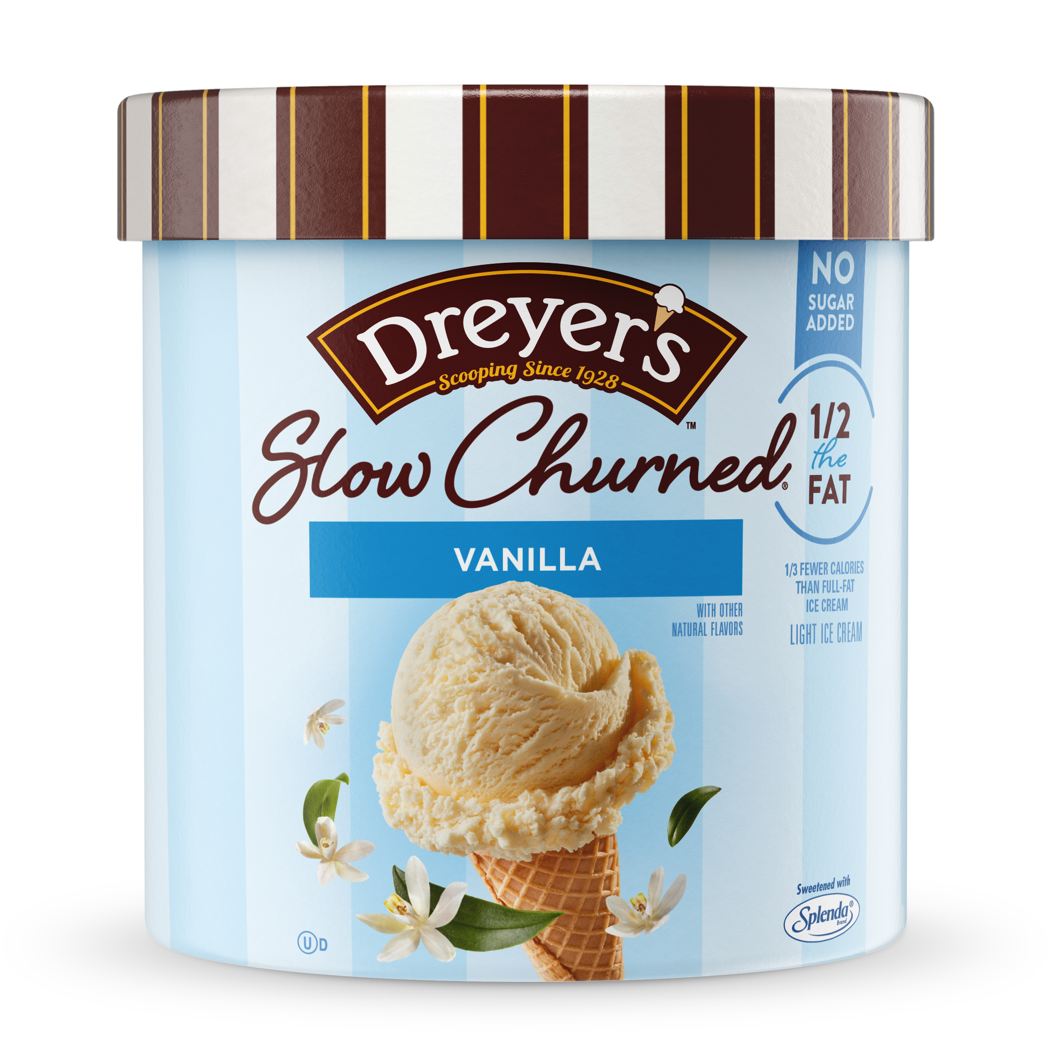 overtro Shetland Opaque Vanilla Light Ice Cream | No Sugar Added | Slow Churned® | Official Dreyer's