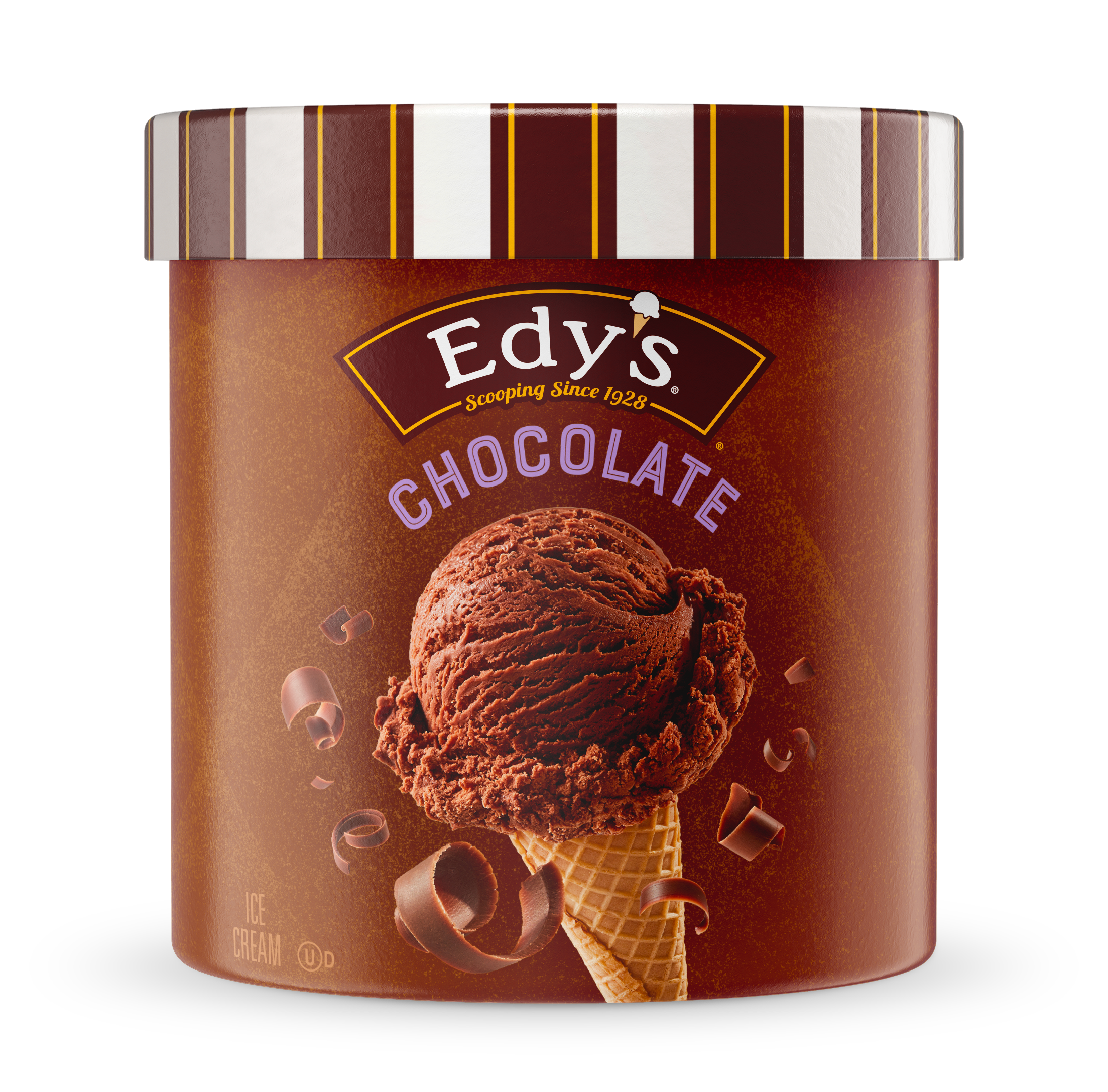 Carton of Edy's chocolate ice cream