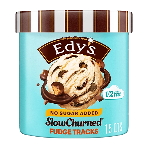 Fudge Tracks Light Ice Cream | No Sugar Added | Edy's® Slow Churned®