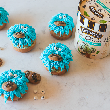 Cookie Monster Donut Frozen Dairy Dessert Sandwiches | Recipes | Edy's® and Dreyer's® | Icecream.com