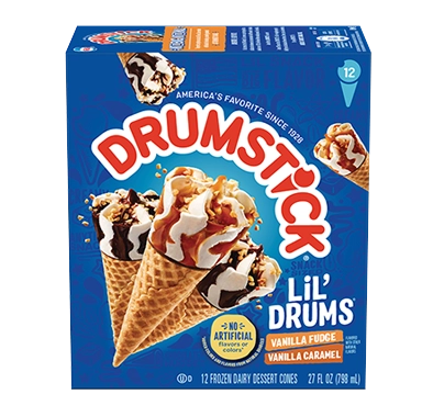 Drumstick® Lil’ Drums® Vanilla Fudge Vanilla Caramel 12ct