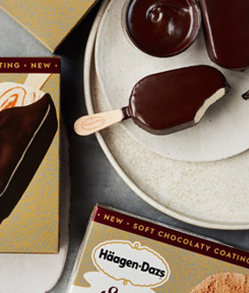 Haagen-Dazs soft dipped ice cream bars on plate