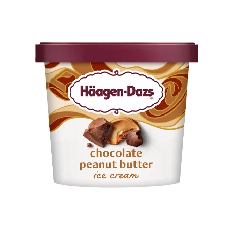 Pint of Haagen-Dazs chocolate peanut butter ice cream