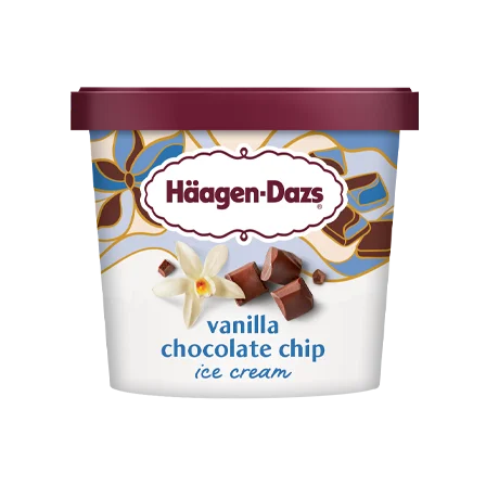 Pint of Haagen-Dazs vanilla chocolate chip ice cream