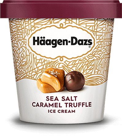 Pint of Haagen-Dazs sea salt caramel truffle ice cream