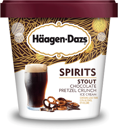 Pint of Haagen-Dazs spirits stout chocolate pretzel ice cream