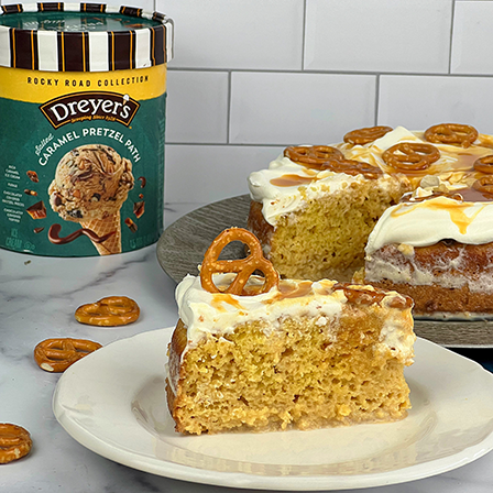 Dreyer's™ Caramel Pretzel Path Tres Leches | IceCream.com Recipes