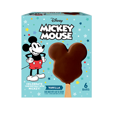 Disney Mickey Mouse Vanilla Light Ice Cream Bars 6 Count Medium