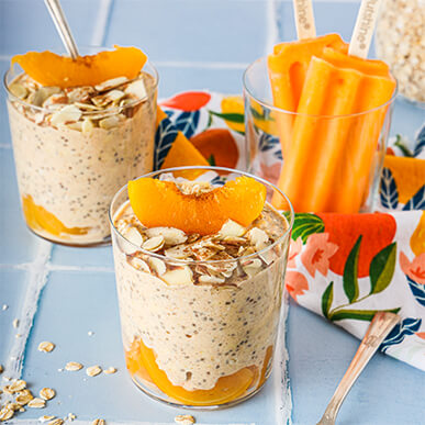 Overnight oats with Outshine peach fruit bars