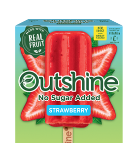 Box of Outshine strawberry no sugar added fruit bars