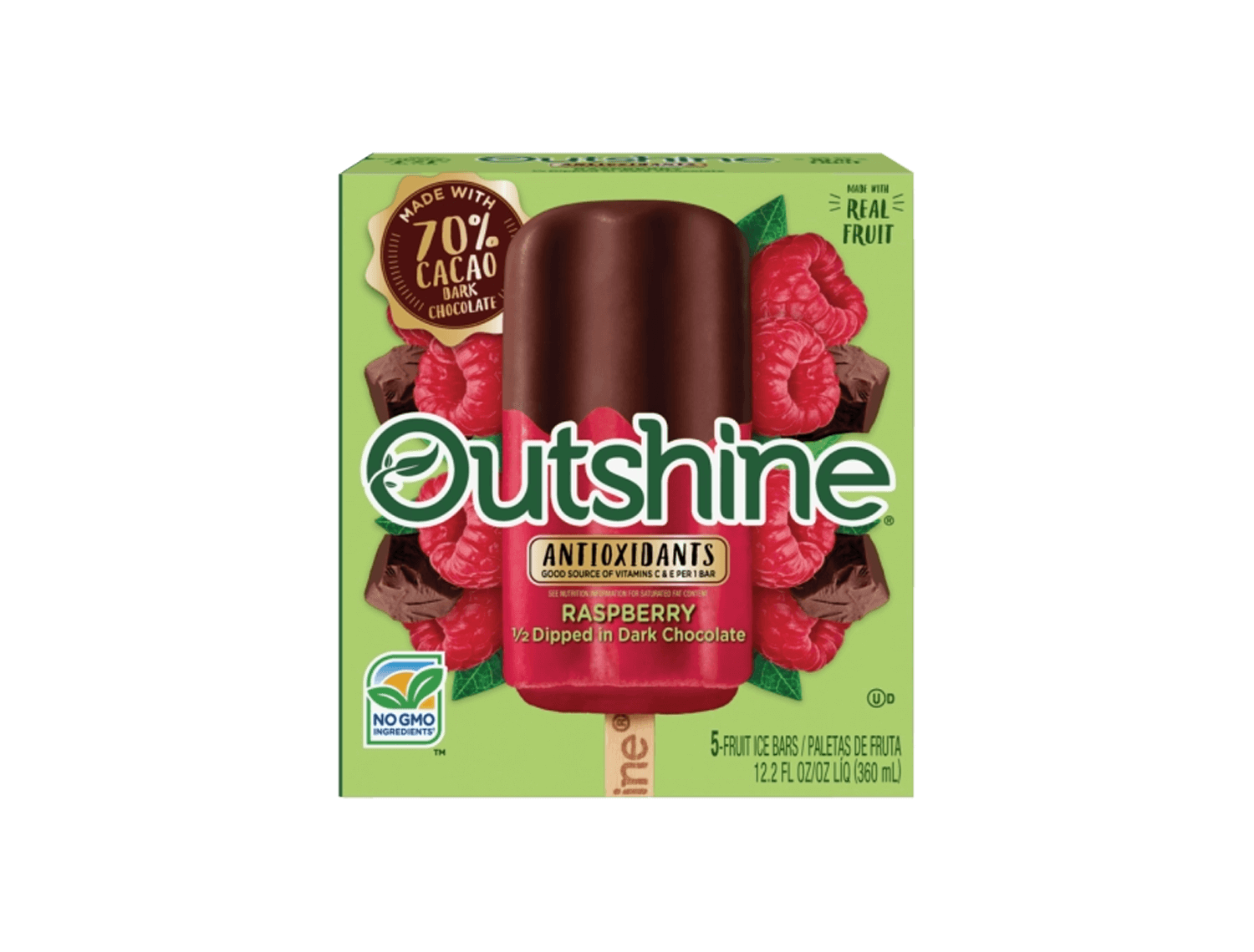 Paletas SemiCubiertas en Chocolate Raspberry Outshine® Oficial