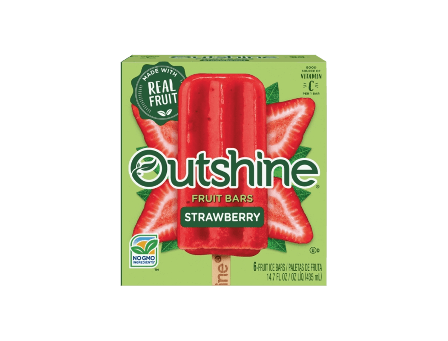 box of Outshine strawberry fruit bars