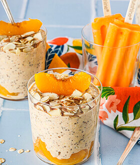 Outshine overnight oats with peach