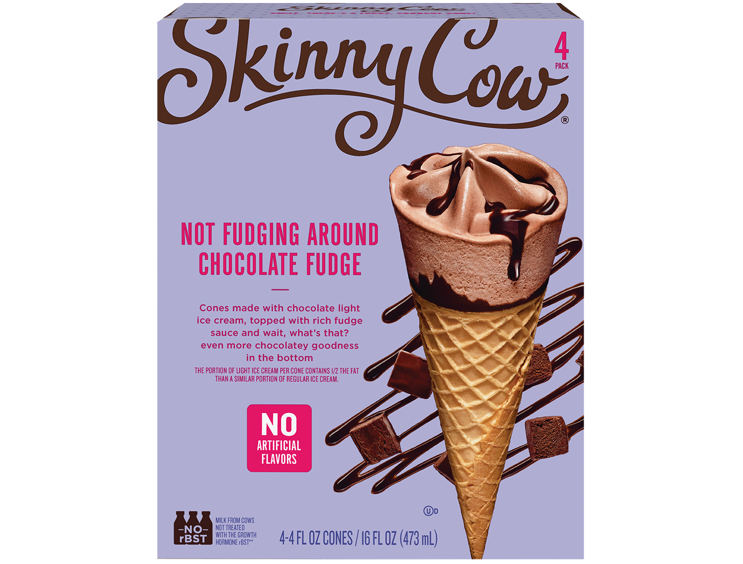 Package of Skinny Cow Chocolate Fudge Cones