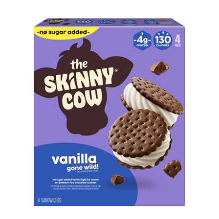 No Sugar Added Vanilla Gone Wild Ice Cream Sandwich | Official Skinny Cow®