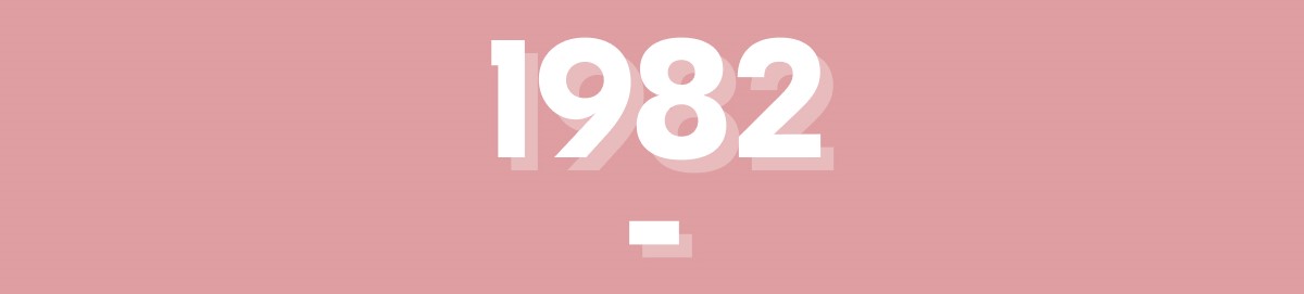 Year 1982 on a pink background