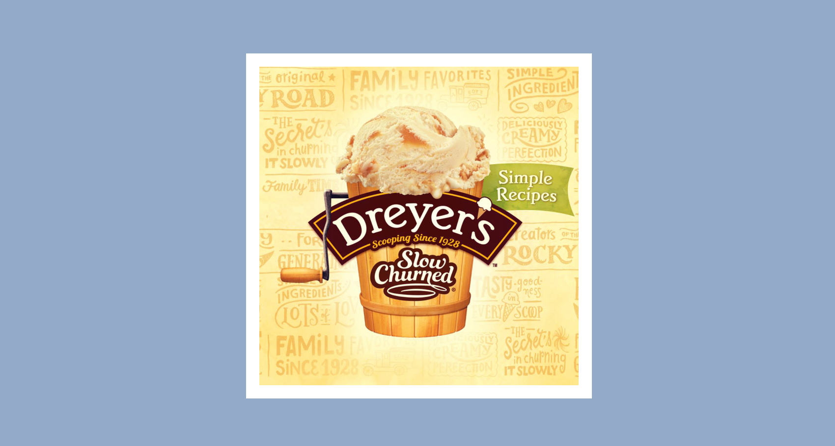 Carton of Dreyer's slow-churned ice cream as an ice cream churn from 2016