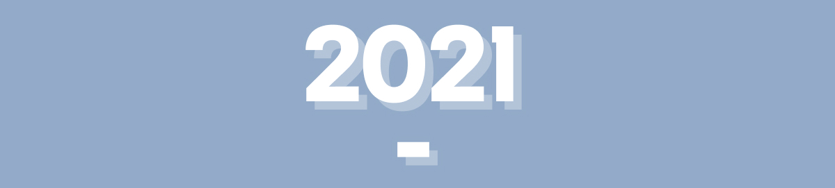The year 2021 on a blue background