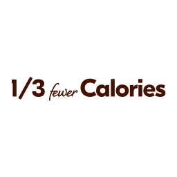 1/3 fewer calories on a white background