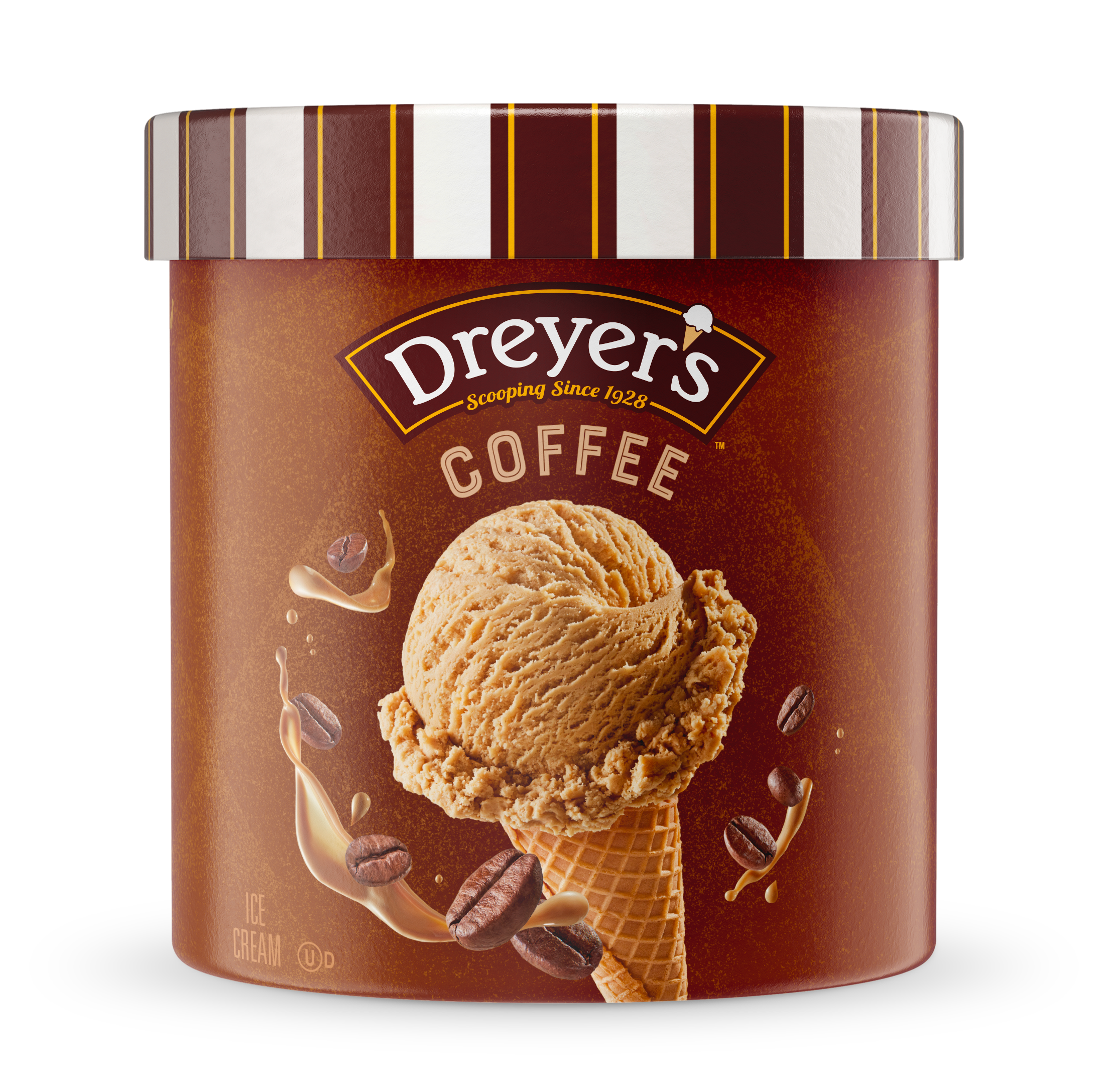 Carton of Dreyer's coffee ice cream