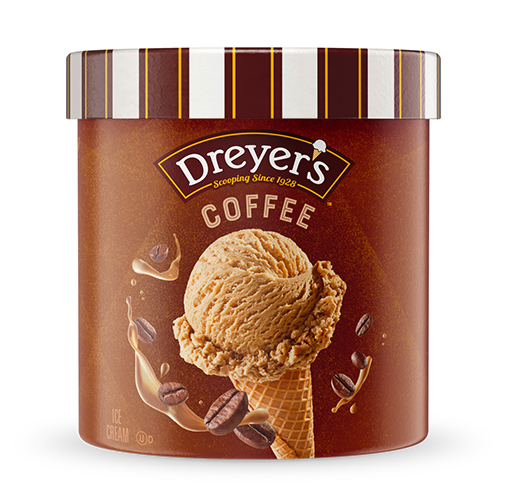 Carton of Dreyer's coffee ice cream