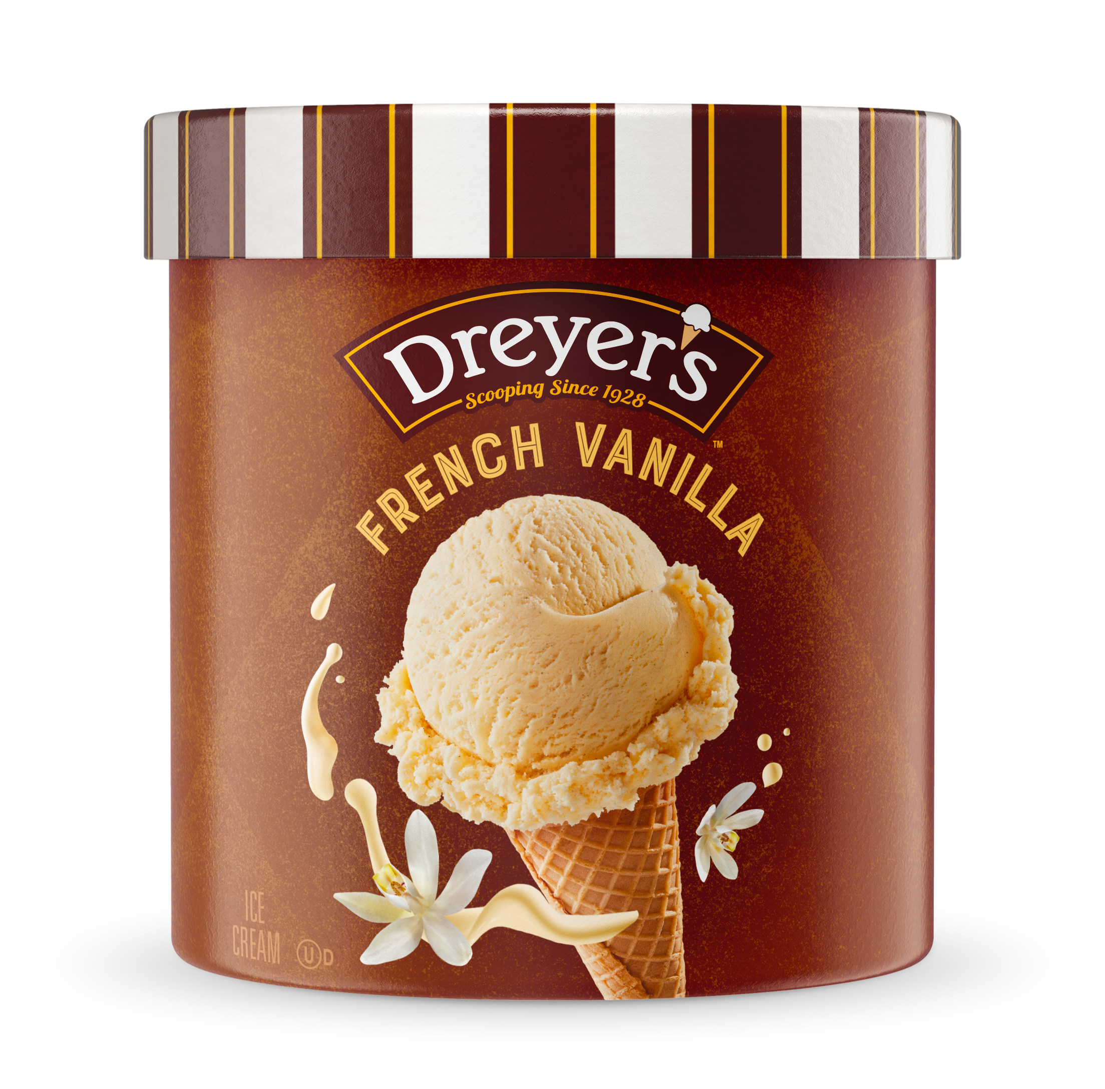 Carton of Dreyer's French vanilla ice cream