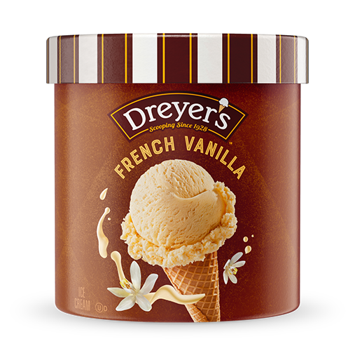 Carton of Dreyer's French vanilla ice cream