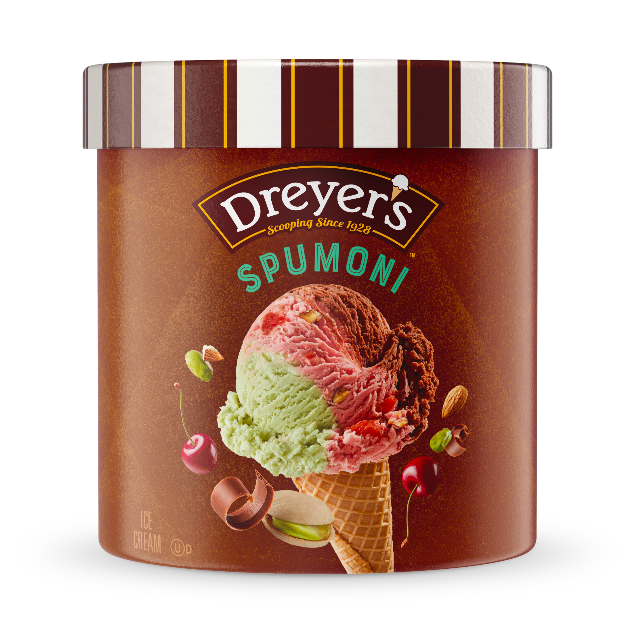 Carton of Dreyer's spumoni ice cream
