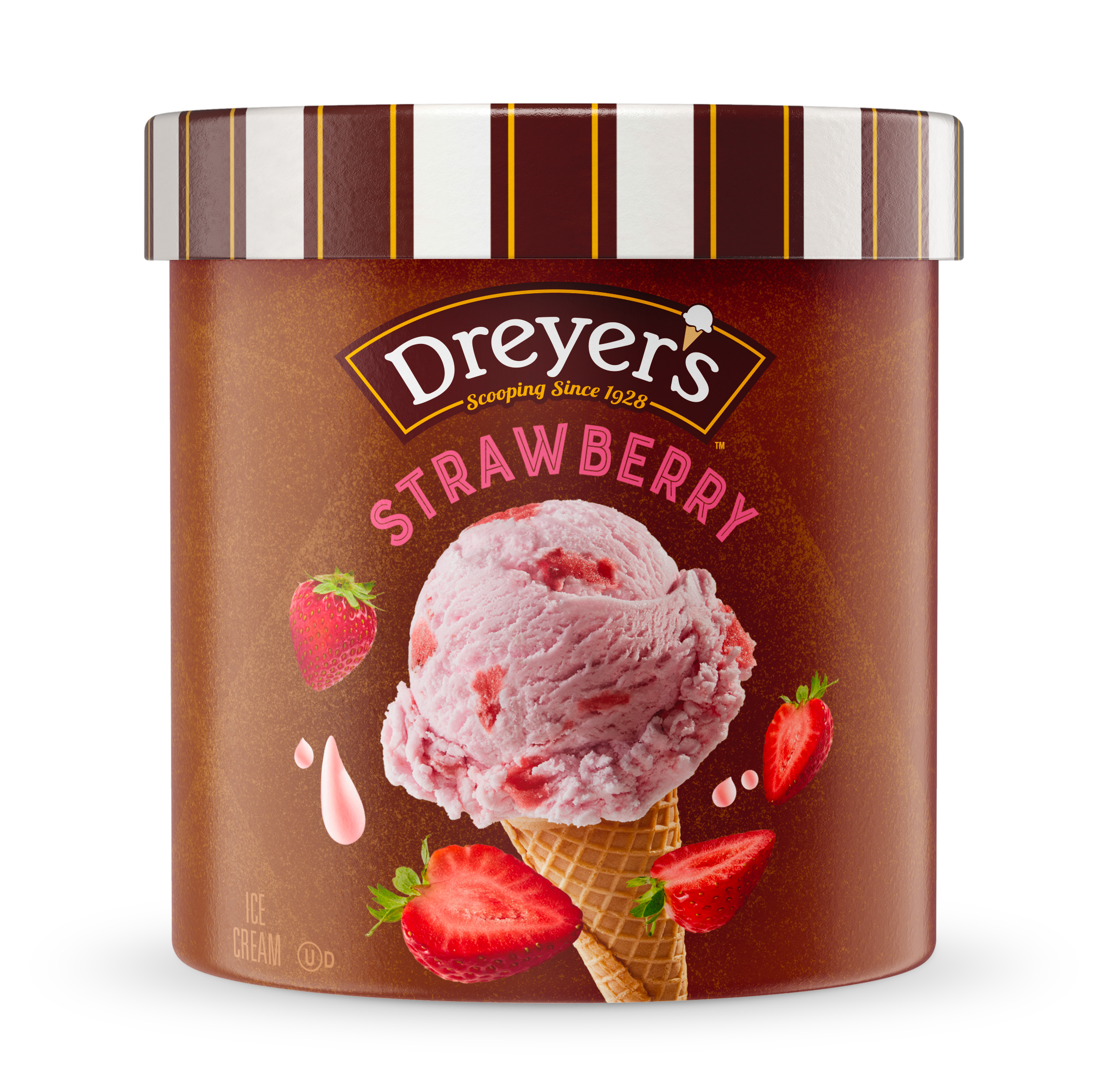 Carton of Dreyer's strawberry ice cream