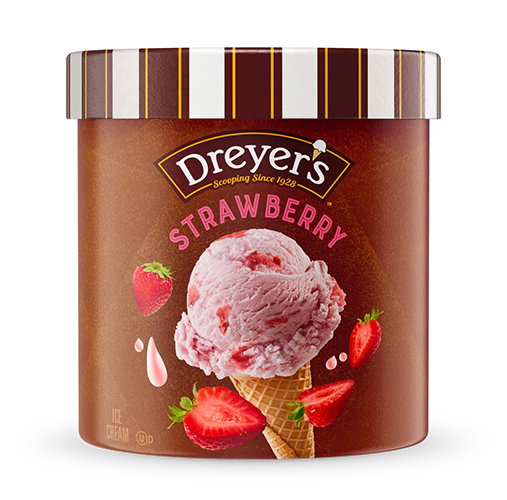 Carton of Dreyer's strawberry ice cream