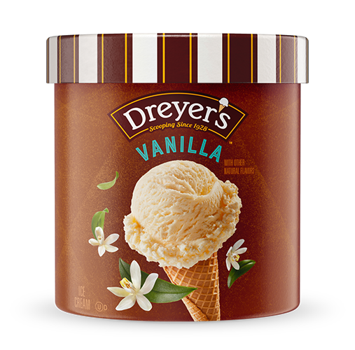 Carton of Dreyer's vanilla ice cream