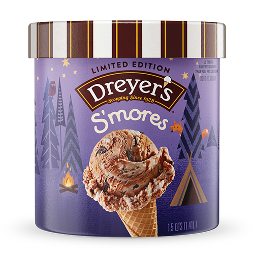 Dreyer's limited edition s'mores ice cream carton