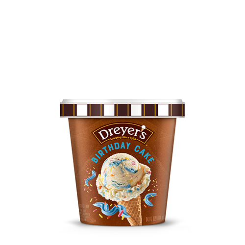 Carton of Dreyer's birthday cake ice cream