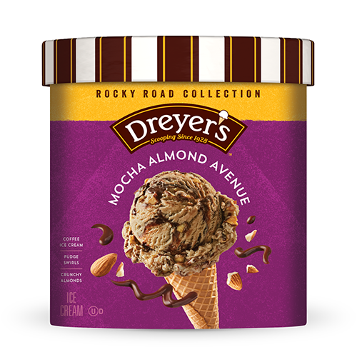 Carton of Dreyer's mocha almond ice cream