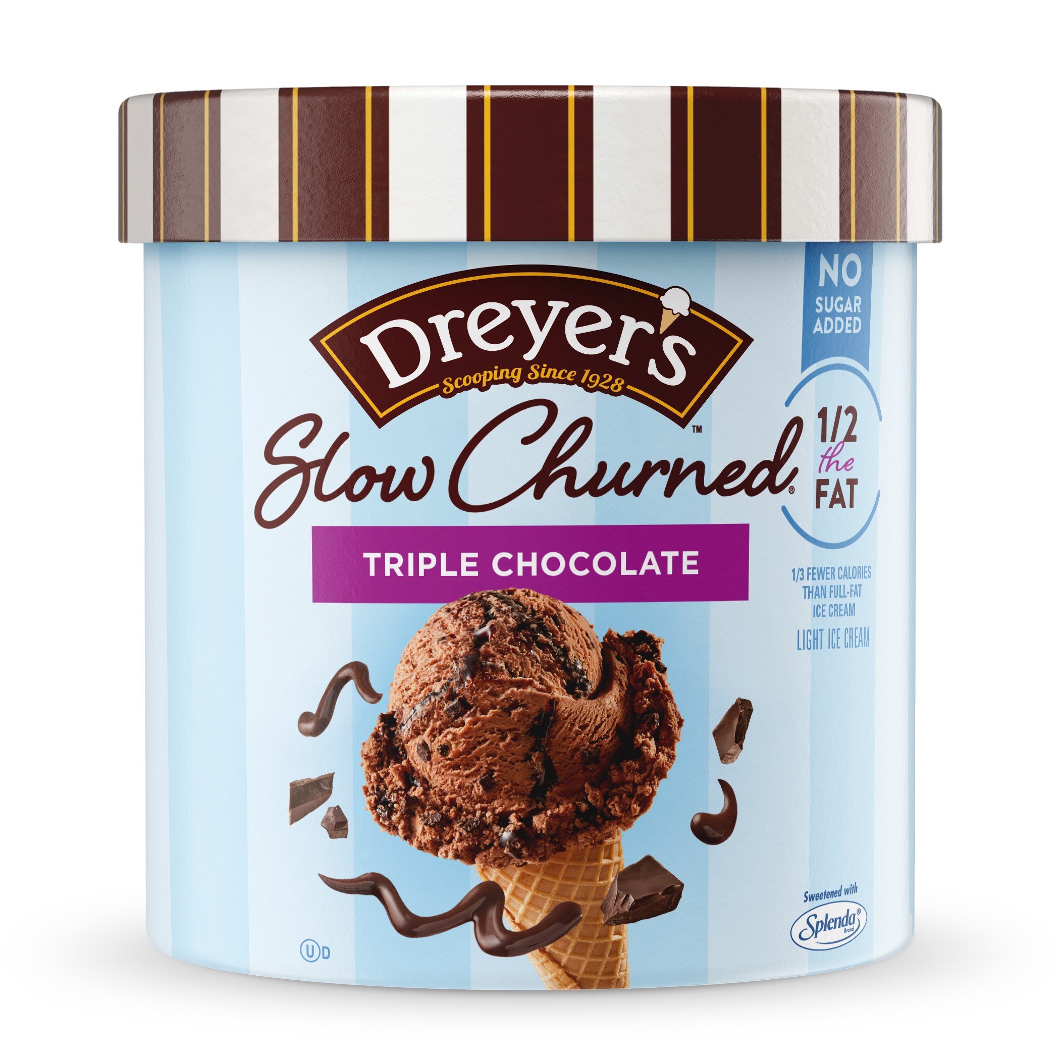 Carton of Dreyer's slow-churned triple chocolate ice cream