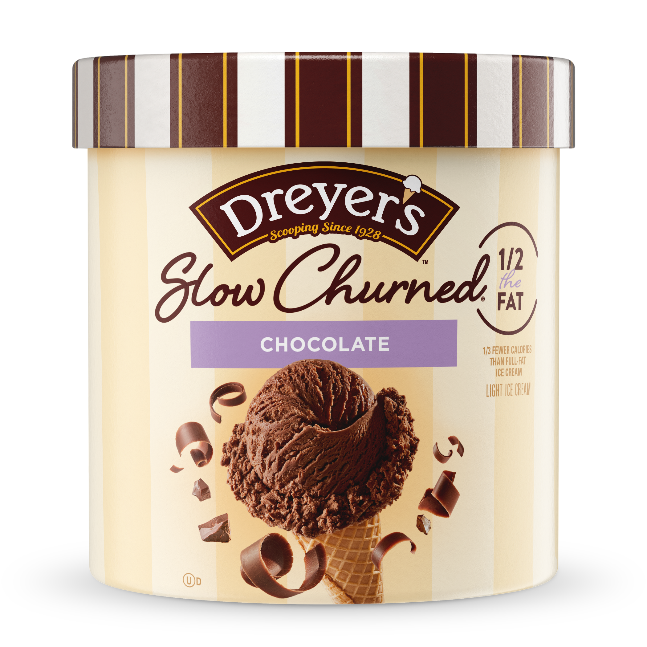 Carton of Dreyer's slow-churned chocolate ice cream