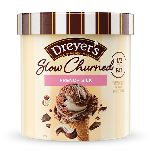 Carton of Dreyer's slow-churned French silk ice cream