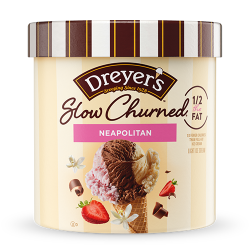 Carton of Dreyer's slow-churned Neapolitan ice cream -48oz