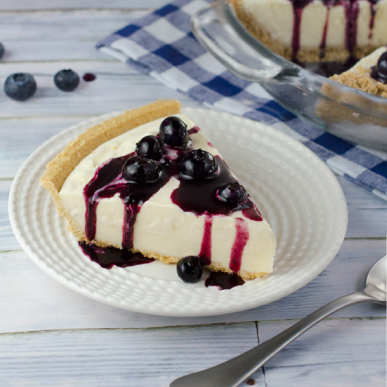 Slice of Dreyer's ice cream blueberry pie