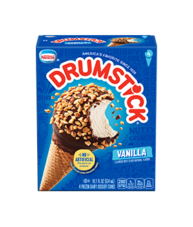 Drumstick original Sundae cones in retail packaging.