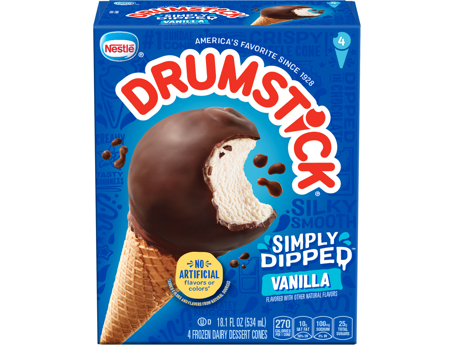 Drumstick vanilla simply dipped cones