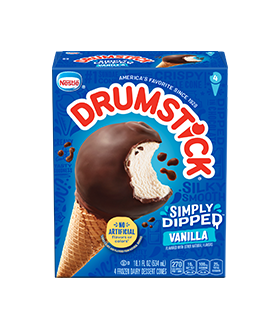 Carton of Drumstick simply dipped vanilla sundae cones