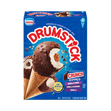 Carton of Drumstick crunch dipped cones