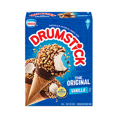 Carton of Drumstick original vanilla cones