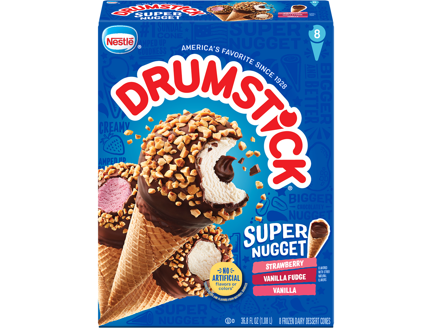Photo of Drumstick Super Nugget pack in retail packaging.