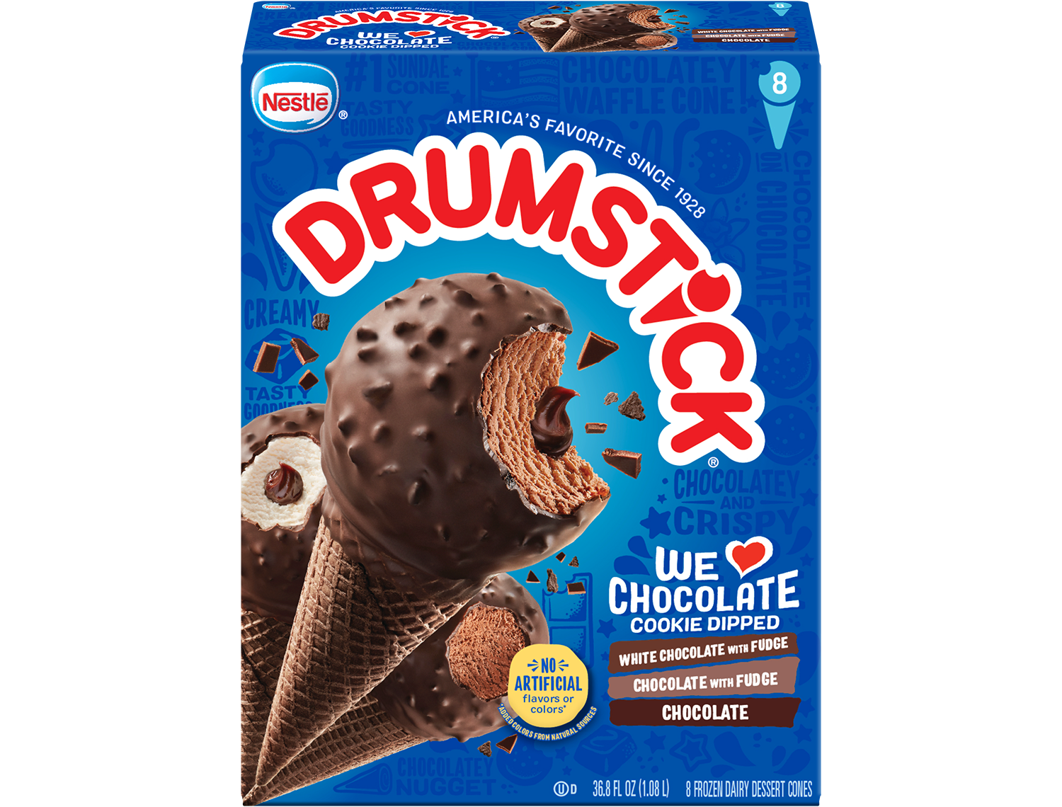 Photo of Drumstick We 'heart' chocolate pack in retail packaging.