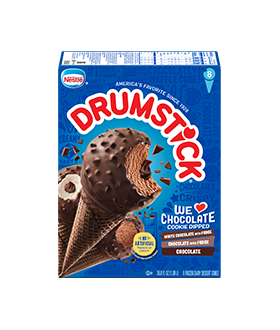 Drumstick We Love Chocolate Cookie Dipped Cones Nutrition Small